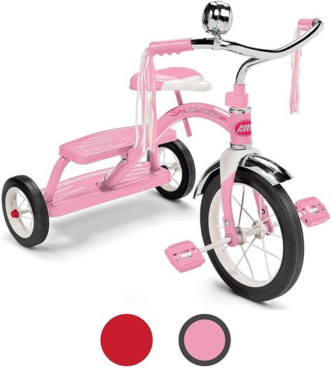 A Trike For Three Year Old: Radio Flyer Classic Pink Dual Deck Tricycle Pink Tricycle, Radio Flyer Tricycle, Pink Radio, Kids Trike, Radio Flyer Wagons, Hockey Table, Radio Flyer, Air Hockey, Girl 2nd Birthday