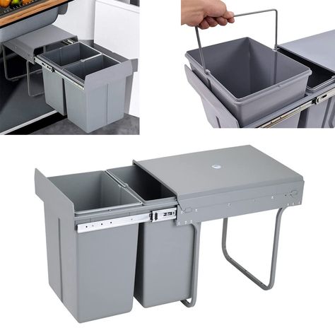 Kitchen Bin Cupboard, Cabinet Trash Can, Garbage Sorting, Pull Out Trash Cans, Kitchen Waste Bin, Built In Pantry, Trash Can With Lid, Pantry Cupboard, Waste Container