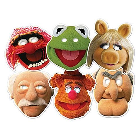 Die Muppets, Muppets Party, Black Masquerade Mask, Custom Puppets, Fozzie Bear, Character Face, The Muppets, Miss Piggy, Face Mask Set