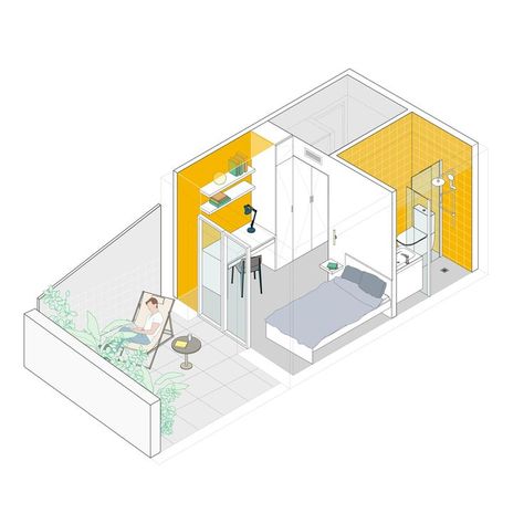 Small Apartment Plans, Presentation Architecture, Innovation Hub, Apartment Deco, Co Housing, University Dorms, Architectural Design Studio, Student Apartment, Co Living