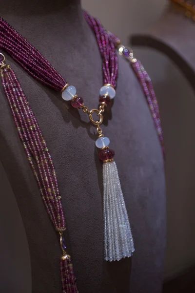 Goshwara Rubellite and moon quartz tassel necklace Moon Quartz, Necklace Styles, Tassel Jewelry, Iconic Style, A Necklace, Lovely Necklace, Bead Jewellery, Beaded Jewelry Diy, Artistic Jewelry