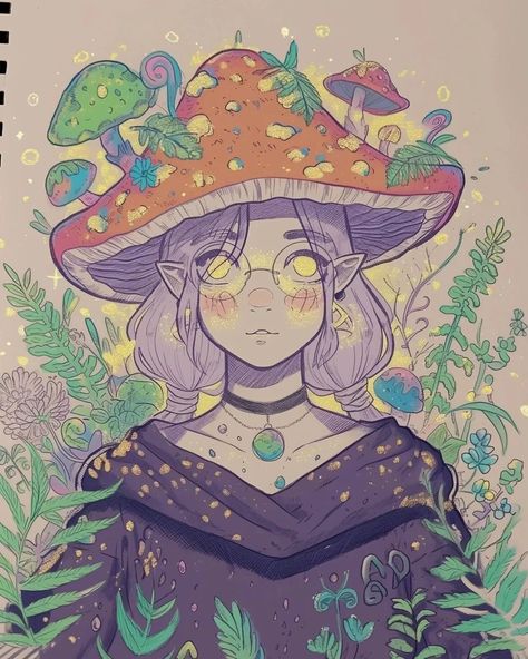 This is a bit of a different post🌿 I'm slowly getting back into drawing, and it's been so nice🙌 I decided to draw my Palia character, and was inspired by someone else to run my art through Midjourney. I love how you can use Midjourney to make references to your character! Being able to bounce ideas or play around with a look was so insightful! I would've never thought of turning the frog bucket hat into a mushroom frog hat 🙌 I'm curious to know if anyone is interested in seeing more of t... Mushroom Witch Drawing, Mushroom Hat Drawing, Cute Mushroom Drawing, Frogs Mushrooms, Mushroom Characters, Drawing Mushrooms, Frog With Mushroom Hat, Mushroom Stuff, Frog Bucket Hat