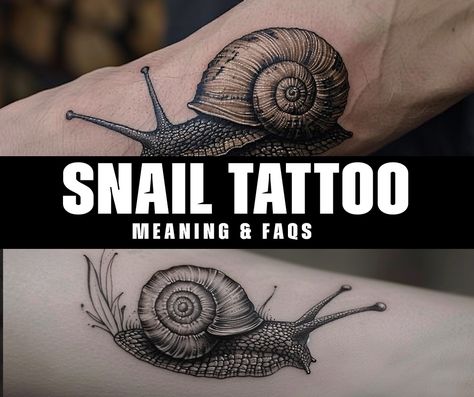 What is the symbolic meaning behind a snail tattoo? Snail Tattoo Meaning, Realistic Snail Tattoo, Traditional Snail Tattoo, Snail Tattoo Simple, Snail Tattoos, Someday Tattoo, Snail Tattoo, Text Tattoo, Floral Tattoo Sleeve