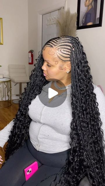 Knee Length Fulani Braids, Boho Fulani Lemonade Braids, Boho Lemonade Fulani Braids, Two Step Braids, Braids With Crochet In Back, Peekaboo Fulani Braids, Ponytail Quickweave, Boho Stitch Braids, Fulani Goddess Braids