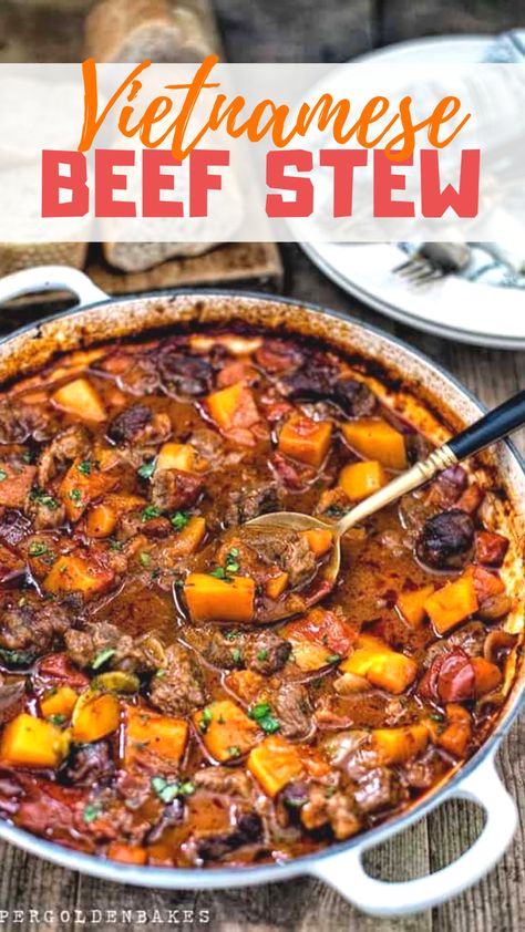 Beef Shin Recipes, Vietnamese Beef Stew, Vietnamese Beef, Stew Meat Recipes, Beef Stew Recipe, Homemade Beef, Beef Recipe, Beef Recipes Easy, Crockpot Recipes Slow Cooker