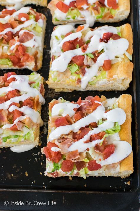 Appetizers Cold, Cold Pizza, Ranch Pizza, Dishes Ideas, Chicken Blt, Recipe For Summer, Easy Main Dishes, Easy Cold, Craving Pizza