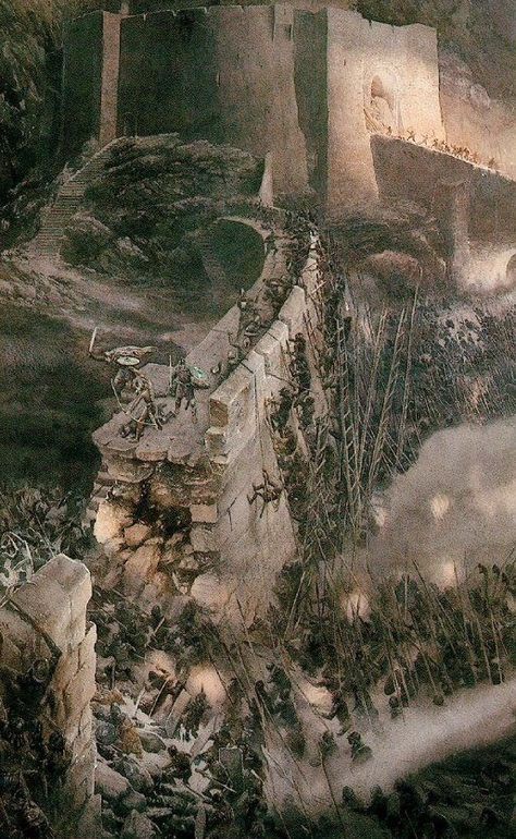 Alan Lee Art, Tolkien Artwork, Lord Of Rings, Helms Deep, Minas Tirith, Alan Lee, John Howe, Middle Earth Art, Tolkien Art