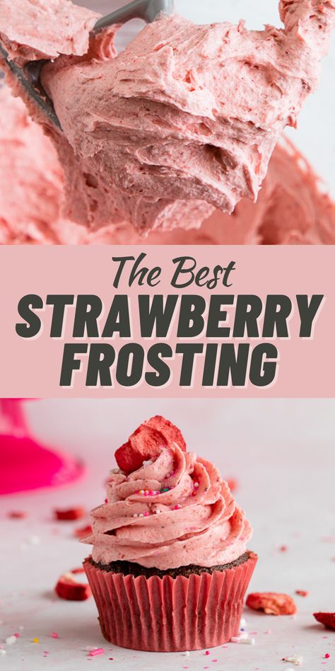 Strawberry Frosting Recipes, Icing Buttercream, Easy Icing, Strawberry Buttercream Frosting, Frosting Recipes Easy, Cake Frosting Recipe, Strawberry Frosting, Strawberry Buttercream, Slow Cooker Desserts