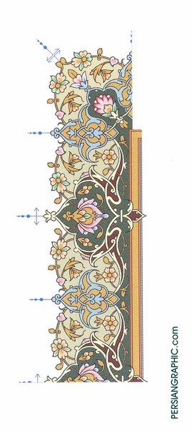 Persian Graphic Design, Tazhib Persian Pattern, Image Border, Moorish Design, Arabesque Design, Islamic Patterns, Arabic Pattern, Persian Motifs, Islamic Art Pattern