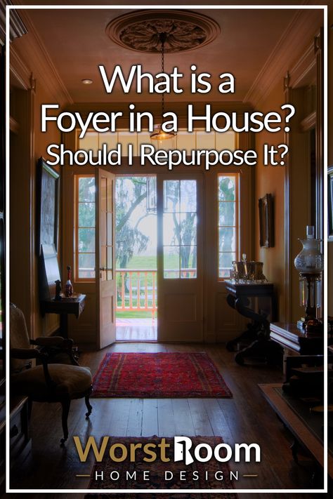 What is a Foyer in a House? Should I Repurpose It? Foyer Size Layout, Foyer Inspiration Entrance, Entry Room Ideas Large, Entry Sitting Area, Decorating A Foyer, Foyer Seating Ideas, Large Foyer Ideas, Foyer Styling, Foyer Seating