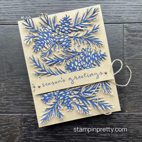 Create a Masculine Holiday Card & Super Seasonal Sale! - Stampin' Pretty Christmas Pinecones, Cottage Wreath, Mary Fish, Stampin Pretty, Hello Cards, Cake Card, Stampin Up Christmas, Card Tutorials, Holiday Catalog