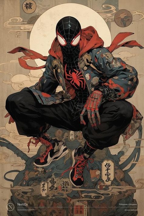 Bushido Code, Spiderman Spiderverse, Marvel Superheroes Art, Into The Spider Verse, Marvel Characters Art, Spiderman Artwork, Marvel Artwork, Spiderman Pictures, Swag Cartoon