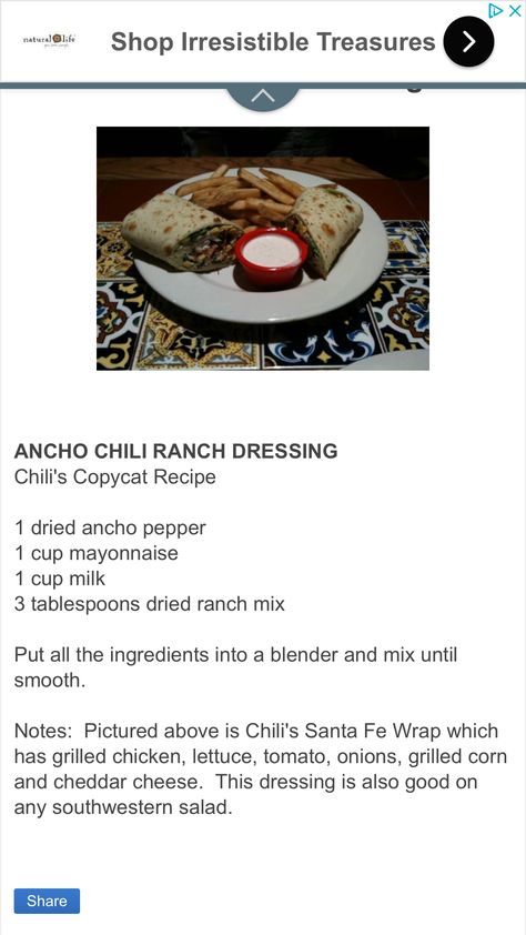 Chili's Ancho Ranch Dressing, Chili's Ancho Chile Ranch Sauce, Ancho Ranch Dressing, Chilis Copycat Recipes, Frugal Cooking, Ancho Chili, Ranch Dressing Recipe, Ranch Recipe, Homemade Ranch