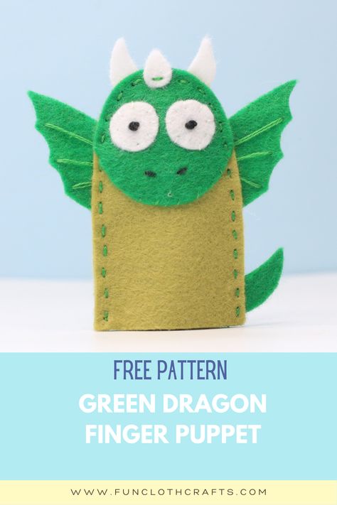 DIY Dragon Finger Puppet with Free Pattern Cricut Finger Puppets, Free Felt Finger Puppet Patterns, Felt Finger Puppets Diy, Free Finger Puppet Patterns, Felt Dragon Pattern Free, Felt Finger Puppets Free Pattern, Felt Finger Puppet Patterns, Hand Puppets Diy, Diy Hand Puppets