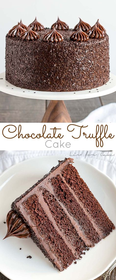 Chocolate Truffles Cake, Chocolate Layer Cake Recipe, Truffle Cake, Chocolate Ganache Frosting, Chocolate Truffle Cake, Rich Chocolate Cake, Chocolate Layer Cake, Cake Blog, Chocolate Truffle