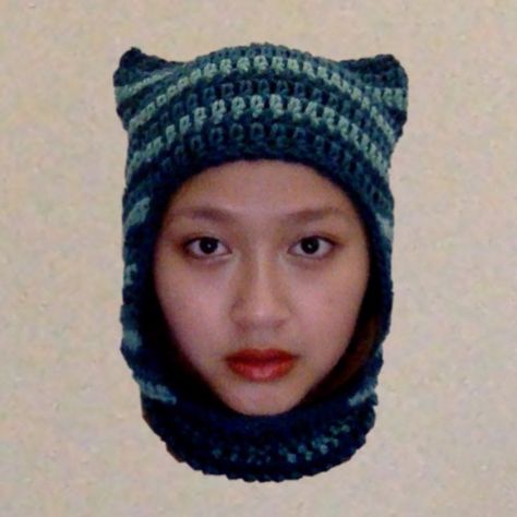 Cat Ear Balaclava Crochet, Crochet Cat Balaclava, Cat Balaclava Crochet, Cat Ear Balaclava, Cat Balaclava, Balaclava With Ears, Balaclava Crochet, Crochet Idea, Cat Beanie