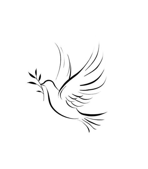 Dove Tattoo Outline, Dove Outline Tattoo, Birds Outline, Tattoo Dove, Dove Outline, Small Dove Tattoos, Dove Silhouette, Dove Drawing, Spirit Drawing