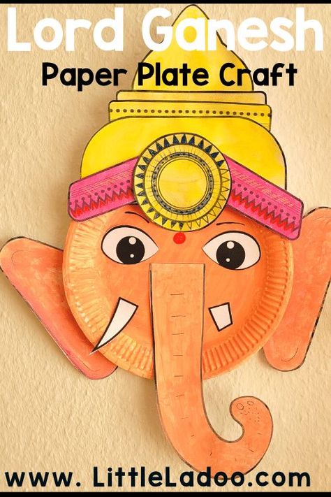 Ganesh Craft. India Craft, Ganesh Craft For Kids, Ganesh Craft, Ganesha Craft, Cardboard Rangoli, Easy Paper Plate Crafts, Play Ideas For Kids, School Kids Crafts, Paper Plate Crafts For Kids, Easy Art For Kids