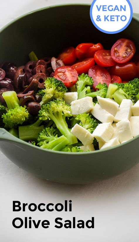 Italian Broccoli Salad, Italian Broccoli, Italian Vinaigrette, Leafy Salad, Ranch Salad, Vinaigrette Salad, Olive Salad, Broccoli Salad Recipe, Tomato And Cheese