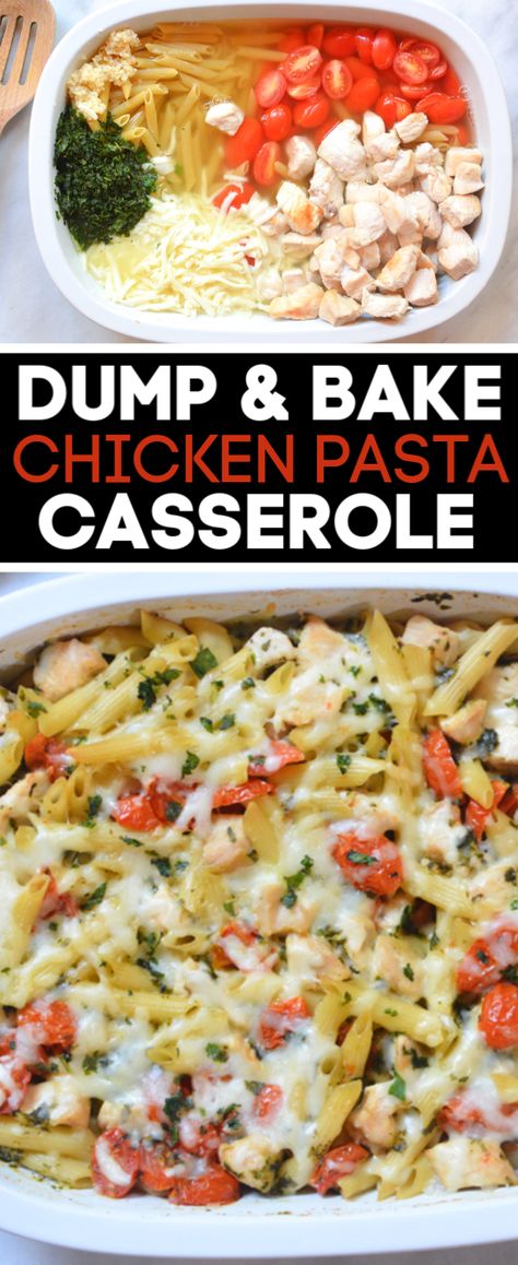 Tomato Basil Chicken Pasta, Pasta With Grilled Chicken, Chicken Basil Pasta, Pasta Simple, Grilled Chicken Pasta, Chicken Pasta Casserole, Dump And Bake, Tomato Basil Chicken, Chicken Tomato