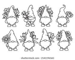 950 Garden gnome sketches Images, Stock Photos & Vectors | Shutterstock Plant Svg, Spring Gnomes, Svg Flowers, Cute Garden, Stencils For Wood Signs, Gnome Svg, Girl Gnome, Gnome Clipart, Nordic Gnomes