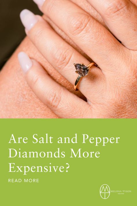 In this article, we'll dive into what makes salt and pepper diamonds special. We'll also explore the factors that influence their price, how they stack up against traditional diamonds, and the unique benefits they offer. By understanding these aspects, you can make a well-informed decision about whether a salt and pepper diamond is the right choice for you. Let's explore the intriguing world of salt and pepper diamonds! 🔮 Organic Engagement Rings, Pepper Diamond Engagement Ring, Handcrafted Engagement Ring, Sustainable Wedding, Eco Friendly Wedding, Traditional Diamond, Hammered Band, Pepper Diamond, Engagement Rings And Wedding Bands