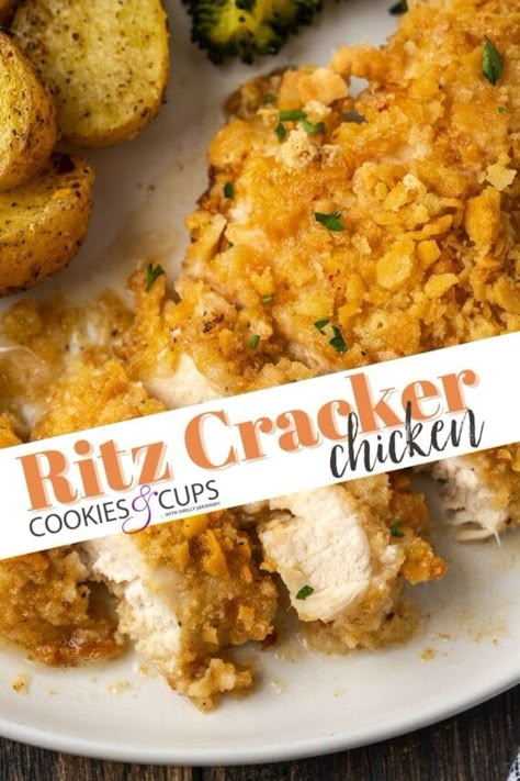 Easy Baked Chicken Breast Recipes, Baked Chicken Breast Recipes, Easy Baked Chicken Breast, Ritz Cracker Chicken, Cracker Chicken, Chicken Boneless Breast Recipes, Chicken Tenderloin Recipes, Ritz Cracker, Chicken Breast Recipes Baked