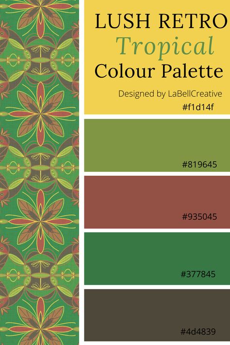 Jungle Colour Palette, Retro Tropical, Tropical Color Scheme, Tropical Colour Palette, Tropical Color Palette, Bohemian Color Palette, Retro Color Palette, Bohemian Colors, Color Schemes Colour Palettes