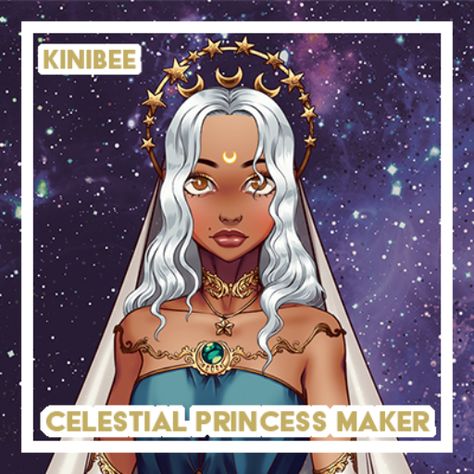 Make your own celestial princess, priestess or goddess! Combine tons of clothes and accessories in lovely starry themed colors. Check out mor art on my in... Goddess Oc Design, Celestial Art Goddesses, Goddess Oc Art, Melinoe Goddess, Priestess Character Design, Celestial Oc, Goddess Oc, Celestial Princess, Celestial Clothing