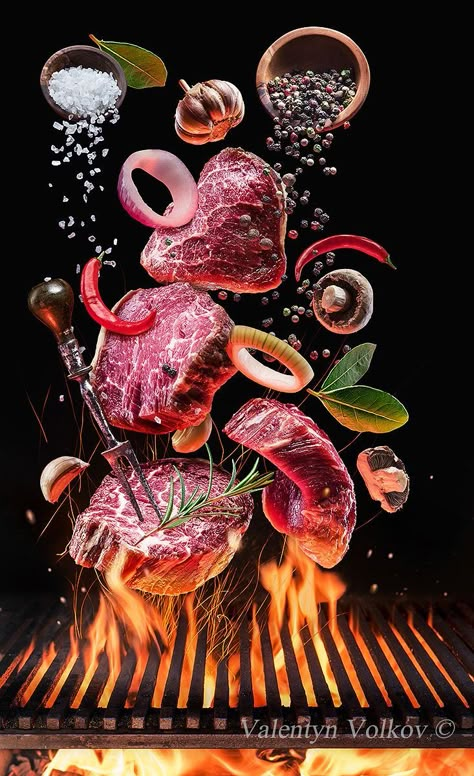 Iphone Food Photography, Meat Art, Raw Beef, Amazing Food Photography, Beef Steaks, Grill Barbecue, Food Art Photography, Food Menu Design, Food Graphic Design