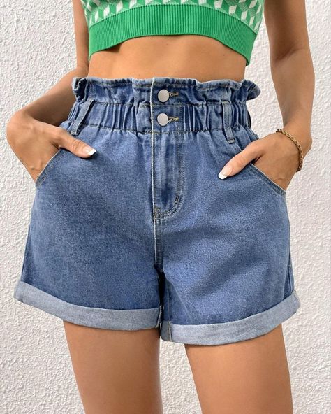 WhatsApp:- +91 87994 81810 * How To Order? - Take A Screenshot of The Product - Send It On WhatsApp:- +91 87994 81810 - Get It Delivered To Your Doorsteps . SINGLES AVAILABLE . VAC-DARK . 💃👖*BOTTOM WEAR *👖💃 👖DENIM SHORTS 👖 PATTERN - DENIM SHORTS 🧶Fabric: DENIM 🧶 . 🌈Colors: 4🌈 LIGHT BLUE /DARK BLUE /BLACK/STONE BLUE SIZE:28-30-32 Length :12 INC Women Denim Shorts, Short Denim, Shorts Denim, Denim Cutoffs, Summer Style Casual, Shorts Jeans, Denim Shorts Women, Designer Shorts, Online Clothing Stores