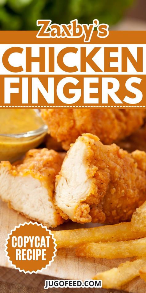 Zaxbys Copycat Recipes, Chicken Finger Recipes Baked, Baked Chicken Fingers Recipes, Zaxbys Recipe, Zaxbys Chicken Recipe, Chicken Snitchel Recipes, Chicken Fingers Fried, Easy Chicken Fingers, Fried Chicken Fingers Recipe