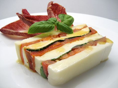 Vegetable Terrine, Terrine Recipe, Mozzarella Recipes, Nice Recipes, Italian Dinner, Light Lunch, Veggie Dishes, Appetizer Snacks, Macaroni