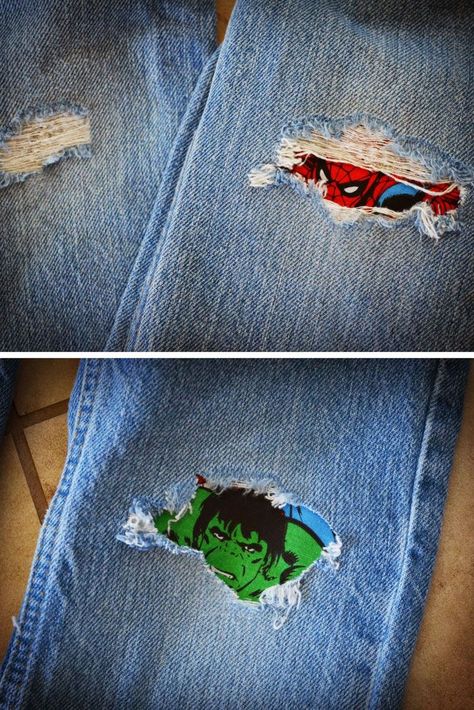 Cutest patch idea yet! Custom DIY Iron on Patches for Jeans Tips Menjahit, Jeans Patch, Diy Sy, Sew Ins, Cute Patches, Costura Diy, Beginner Sewing Projects Easy, Patched Jeans, Vintage Diy