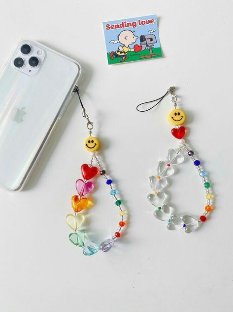 Phone Keychain Beads, Kids Keychains, Minho Winner, Phone Keychain, Anting Manik, Keychain Phone, Charm Phone, Bead Charms Diy, Beaded Jewels