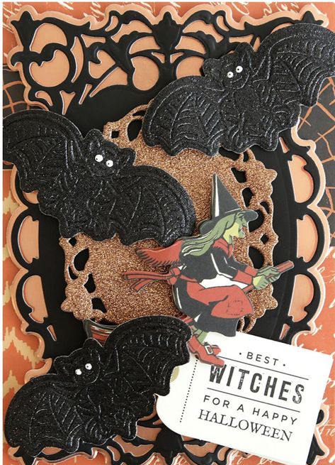 Anna Griffin Halloween, Orange Cut, Anna Griffin Cards, Halloween Tags, Anna Griffin, Halloween Fall, Glitter Cards, Halloween Coloring, Halloween Cards