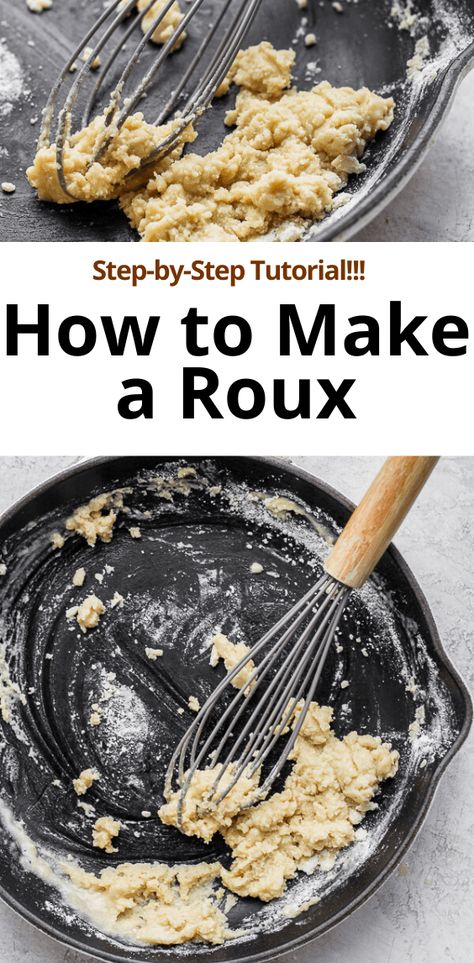 Basic Roux Recipe, Rue Sauce, Rue Recipe, How To Make Roux, Roux Sauce, Roux Recipe, Thicken Gravy, Homemade Turkey Gravy, Good Gravy