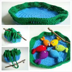 [Free Pattern] Super Fun And Delightful Fishing Game Your Kids Will Love - Knit And Crochet Daily Crocheted Fish, Crochet Games, Ideas To Crochet, Crochet Game, Games For, Crochet Fish, Pola Amigurumi, Crochet Kids, Operation Christmas Child