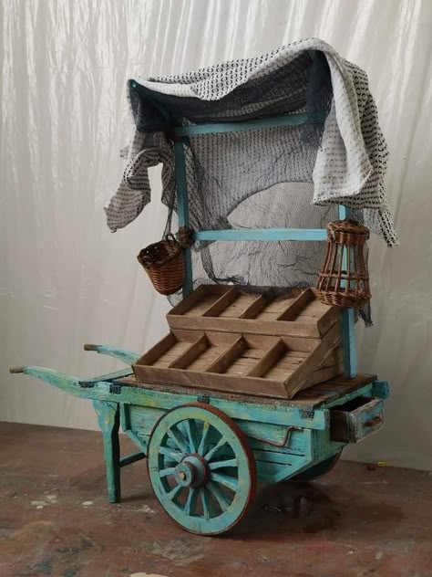 Traveling Apothecary Wagon, Medieval Workshop, Medieval Wagon, Market Cart, Wooden Cart, Medieval Market, Art Cart, Market Stalls, Prop Design