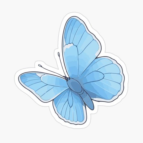 Get my art printed on awesome products. Support me at Redbubble #RBandME: https://www.redbubble.com/i/sticker/Kawaii-Cute-White-and-blue-Butterfly-by-Atlantico54/161300228.EJUG5?asc=u Blue Butterfly Sticker, Plastic Stickers, Decorate Notebook, Coloring Stickers, Sticker Collection, Blue Butterfly, Printable Stickers, Eye Catching Colors, Aesthetic Art