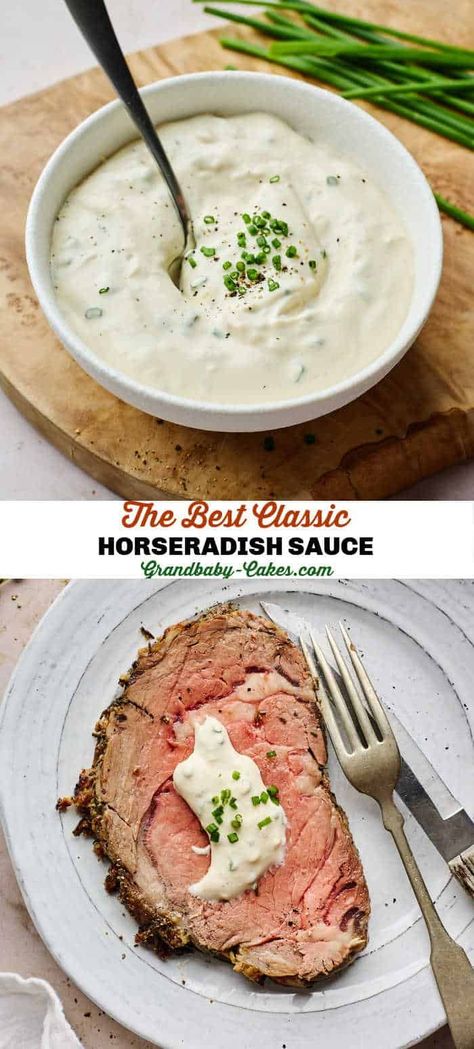 Horseradish Cream Sauce For Tenderloin, Horsey Sauce For Prime Rib, Horse Radish Sauce For Prime Rib, Horseradish Sauce For Prime Rib, Horseradish Sauce For Steak, Homemade Horseradish Sauce, Homemade Spreads, Horseradish Sauce Recipe, Prime Rib Sauce