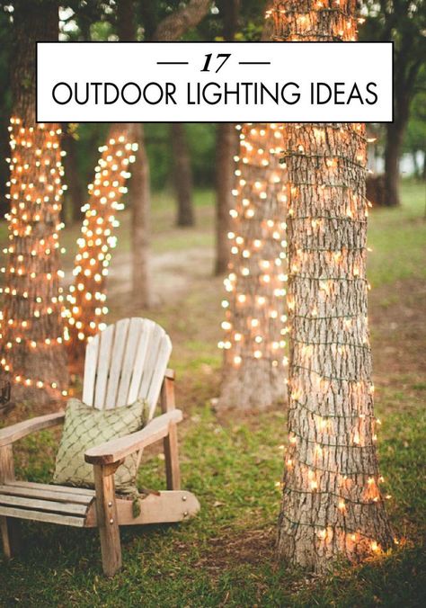 Use some of these 17 beautiful Outdoor Lighting Ideas to keep your party going into the night! Enjoy some cocktails and the warm summer evening in the ambient light with your friends and family. Have Inspiration, Backyard Spaces, Beautiful Backyards, Cool Ideas, Outdoor Party, Diy Wedding Decorations, Backyard Wedding, Garden Lighting, Garden And Yard