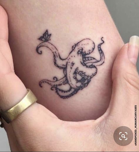 Octopus Tattoos Cute, Baby Octopus Tattoo, Octopus Tattoos Simple, Mini Octopus Tattoo, Simple Octopus Tattoo, Tiny Octopus Tattoo, Mid Chest Tattoo Female, Cute Octopus Tattoo, Small Octopus Tattoo