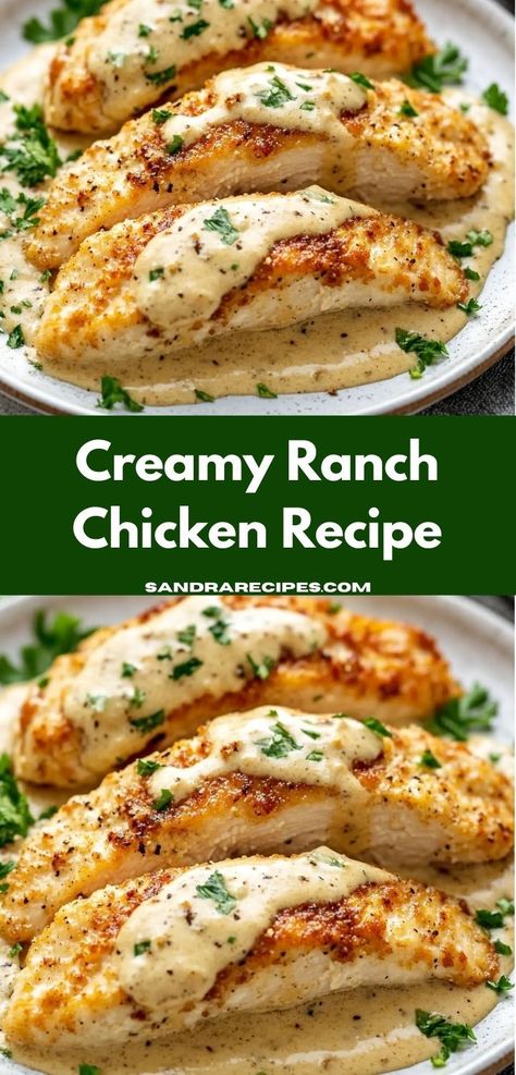 Craving a comforting and flavorful dinner? This Creamy Ranch Chicken recipe is the ideal choice for easy meal preparation, delivering delicious flavors that will make your family look forward to dinner every night. Creamy Ranch Chicken Recipe, Ranch Chicken Recipe, Creamy Ranch Chicken, Ranch Sauce, Ranch Chicken Recipes, Creamy Ranch, Chicken Breast Seasoning, Ranch Chicken, Ranch Seasoning