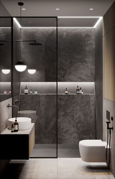 تصم�يم دورة مياه, Toilet And Bathroom Design, Elegant Bathroom Design, Bathroom Design Small Modern, Bathroom Interior Design Modern, Modern Small Bathrooms, Small Bathroom Interior, Washroom Decor, Bathroom Design Layout