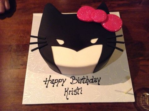 My Batman Hello Kitty birthday cake!!! Inside it was coconut cake with coconut pecan goo filling.  Super delish! Batman Hello Kitty, My Super Sweet 16, Kitty Birthday Cake, Batman Birthday Cakes, Cute Batman, Cake Inside, Hello Kitty Birthday Cake, Cake With Coconut, Batman Cake