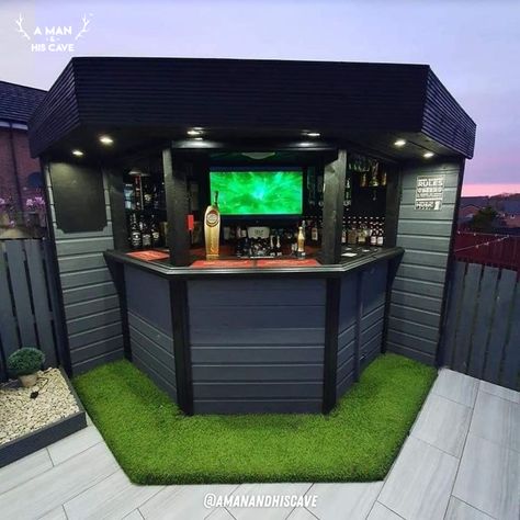 Bar Outdoor Design, Garden Bar Ideas, Garden Bar Shed, Outdoor Garden Bar, Terrasse Design, Diy Outdoor Bar, Bar Shed, Bar Exterior, Outside Bars