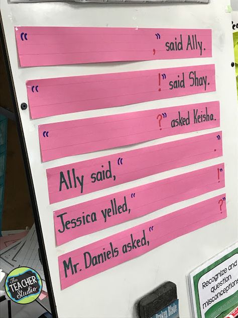 Teaching Narrative Writing 3rd, Punctuating Dialogue Anchor Chart, Personal Narrative Bulletin Board Ideas, Year 3 Writing, Teaching Dialogue 3rd Grade, Narrative Writing Second Grade, Third Grade Narrative Writing, 3rd Grade Teaching Ideas, Narrative Writing 3rd Grade