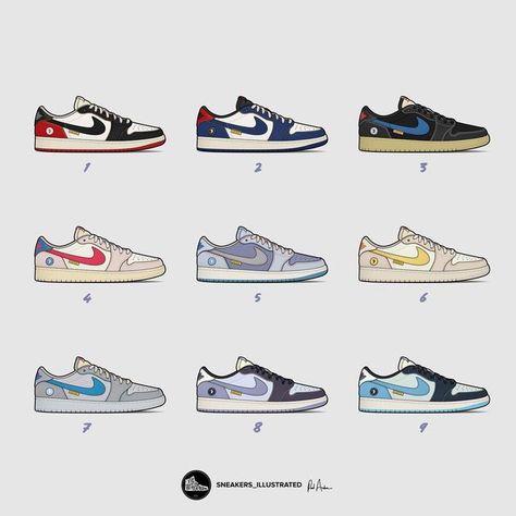 Jordan 1 Low Colorways, Air Jordan 1 Ko, Sneakers Illustration, Air Jordan Low, Fitting Room, Sneaker Art, Sneakers Addict, Air Jordan 1 Low, Jordan 1 Low