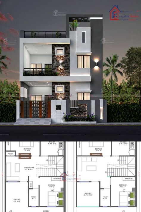 925 sq. ft. House Floor Plan With 3D Elevation Get Complete House Plan Services Today At an affordable price. For More Information Kindly Visit: www.bungalowmakers.com #floorplan #floorplans #home #homeplans #duplexhouse #sweethome #elevation #design #3delevation #exteriorelevation #architect #architecture #facade #decor #decorative #homedesign #architecturaldesign Facade Decor, 3d Elevation, Interior Designing, House Floor, Small House Plans, Dream Home, House Plan, Small House, Floor Plan